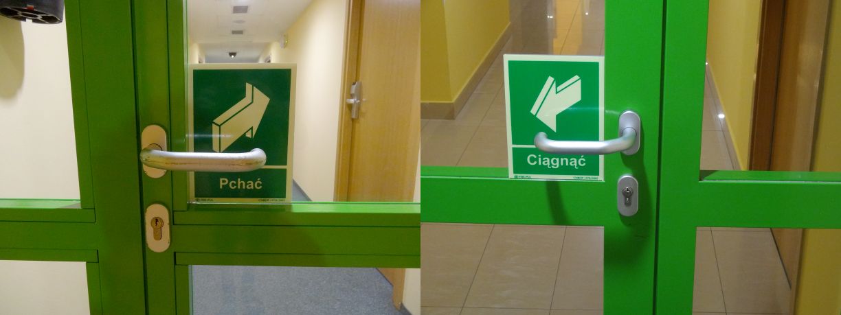 Hotel Gromada push/pull doors signs
